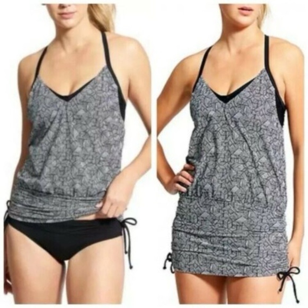 Athleta side scrunch tankini TOP